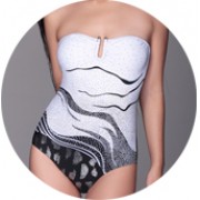 Steel cleavage one piece swimsuit