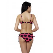 Dotted and striped pink bikini